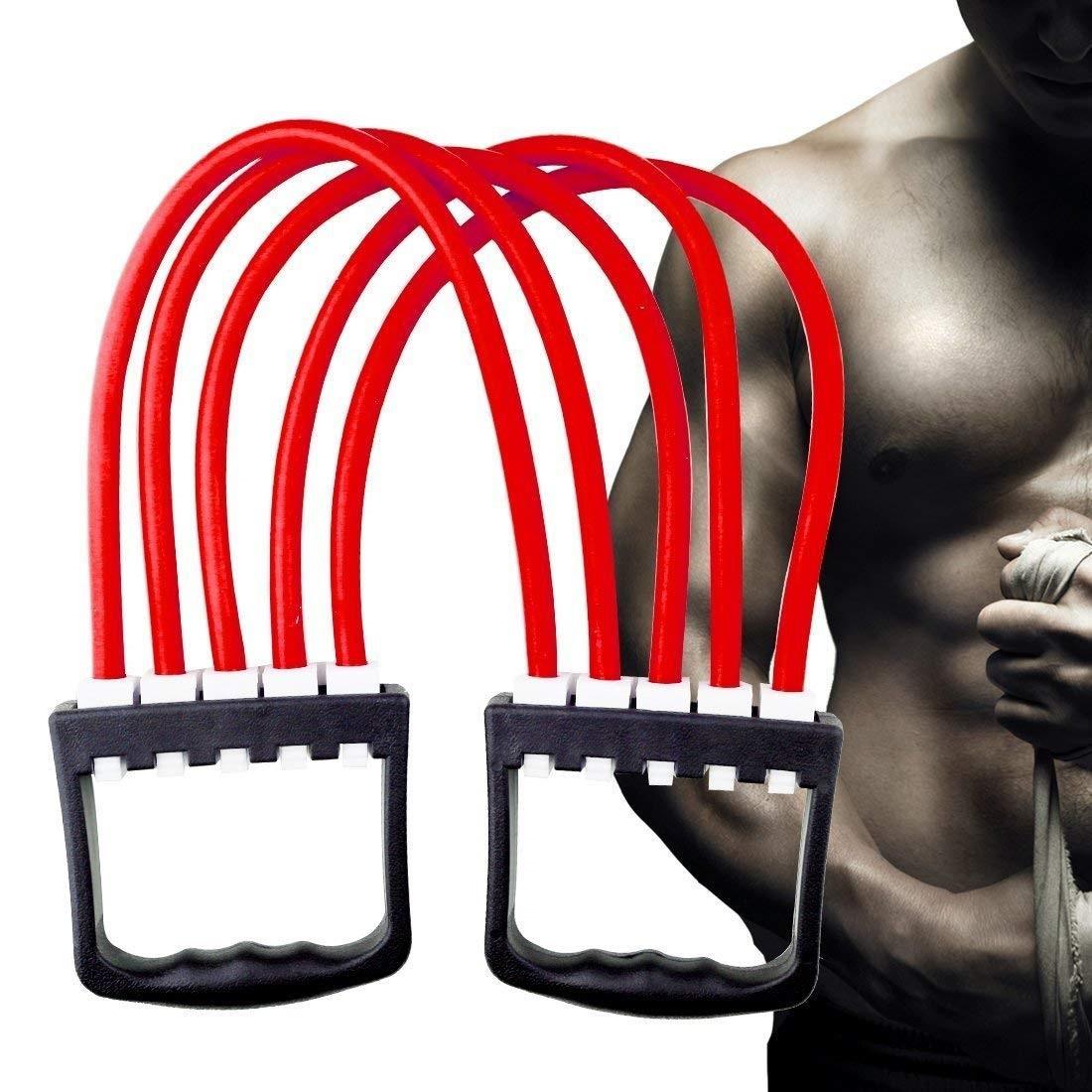 Gym Utility -Adjustable Multi-Function 5 Rubber Tubes Chest Expander