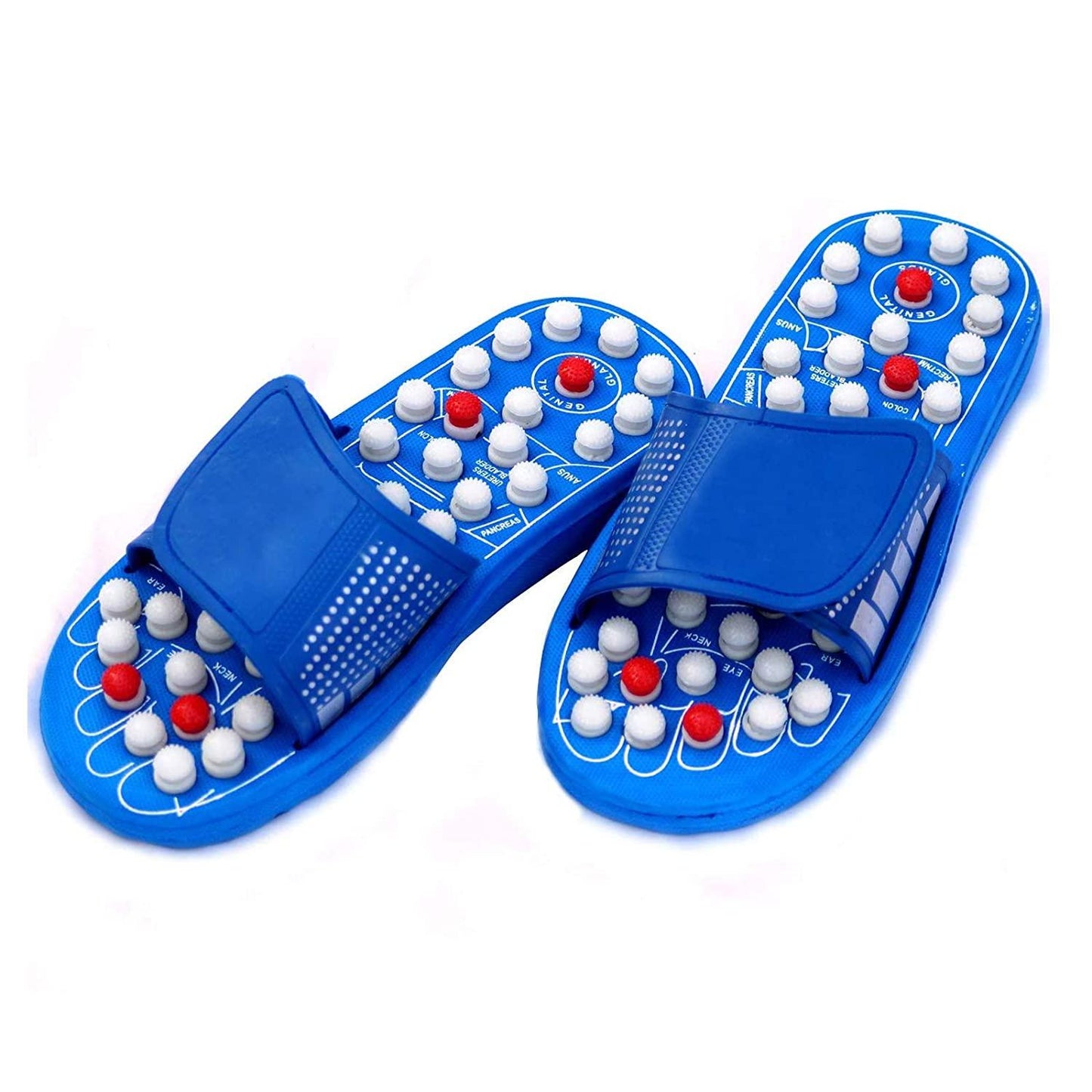 Fidato Yoga Acupressure Massage Slippers Leg Foot Massager (Blue)